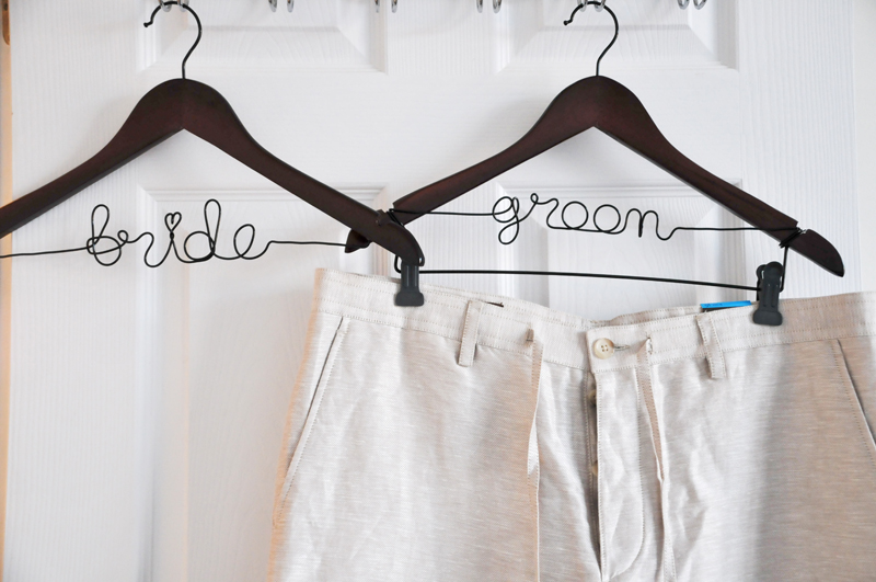 DIY personalized hangers - bride, groom and Mrs (pics)
