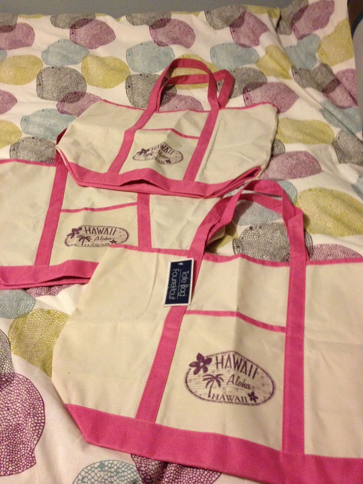 3 Pink Hawaii Beach Bags - PIP