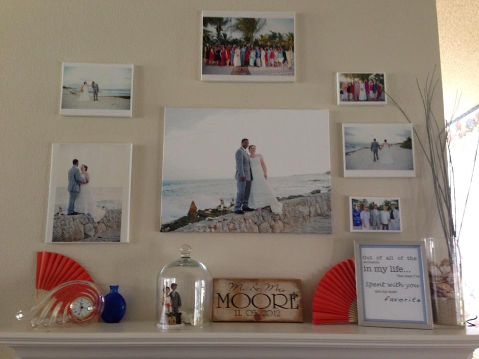 Wedding Pictures Framed and on the Wall...