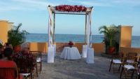 Ceremony setup on beach terrace