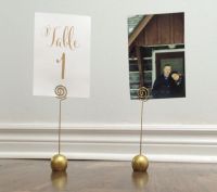 gold place card photo holders