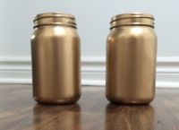 gold spray painted mason jars