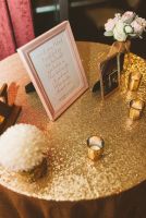 gold sequin table cloth   gold mercury tealights   gold mercury jars   gold frame