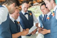 writing his wedding vows with great company