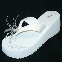 Bride wedge, feathers and crystals