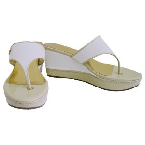 COACH Felecia wedge sandal in ivory/khaki size 7-1/2  $55