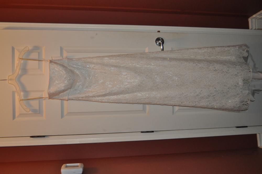 Galina Size 2 Dress All over beaded lace gown with sweep train 