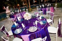Purple tafeta tablecloth
