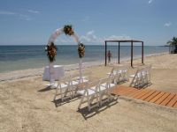 Beach with wedding set up