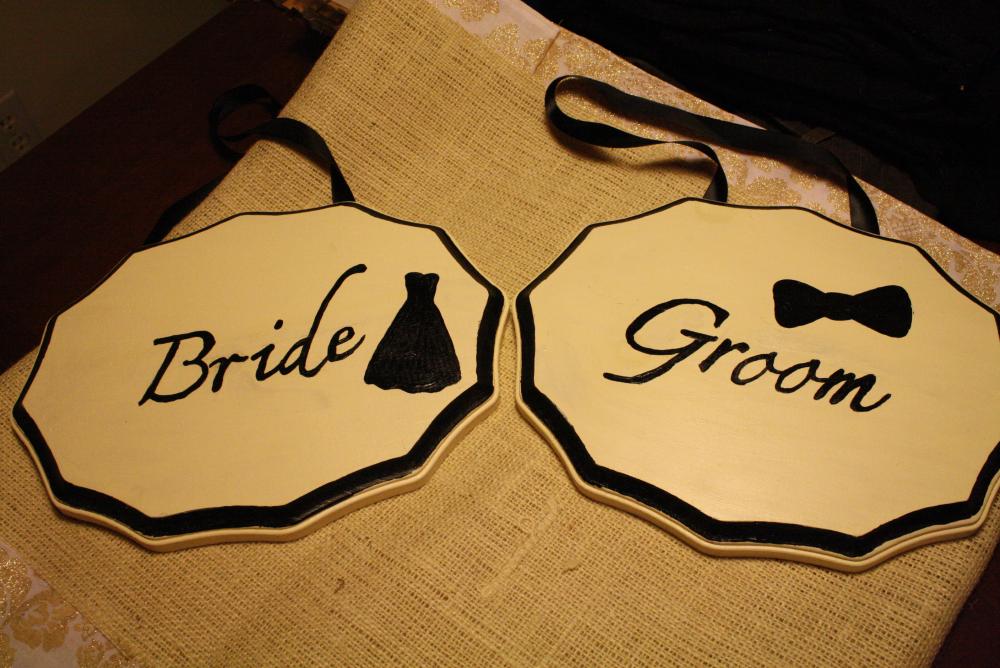 Bride & Groom signs