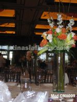 ivory and orange roses wedding centerpiece